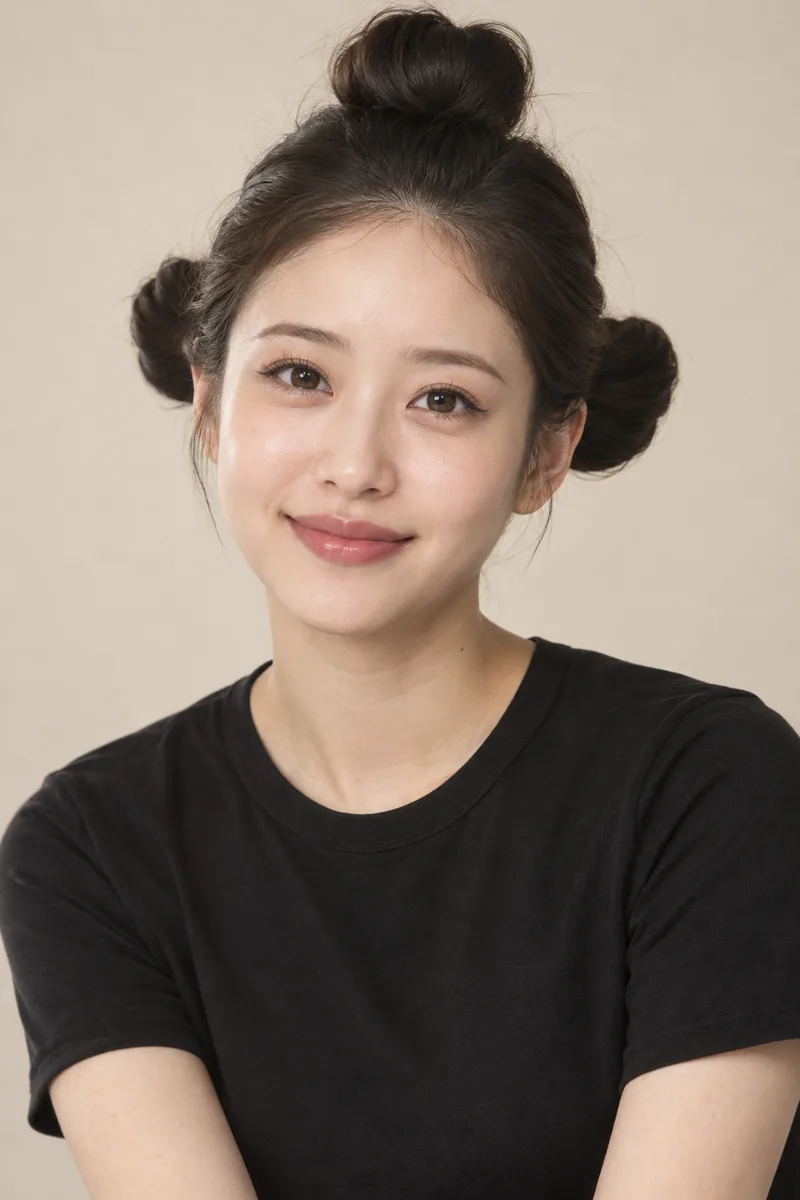 with Sazae-san's hairstyle を足して生成した例（2枚目）