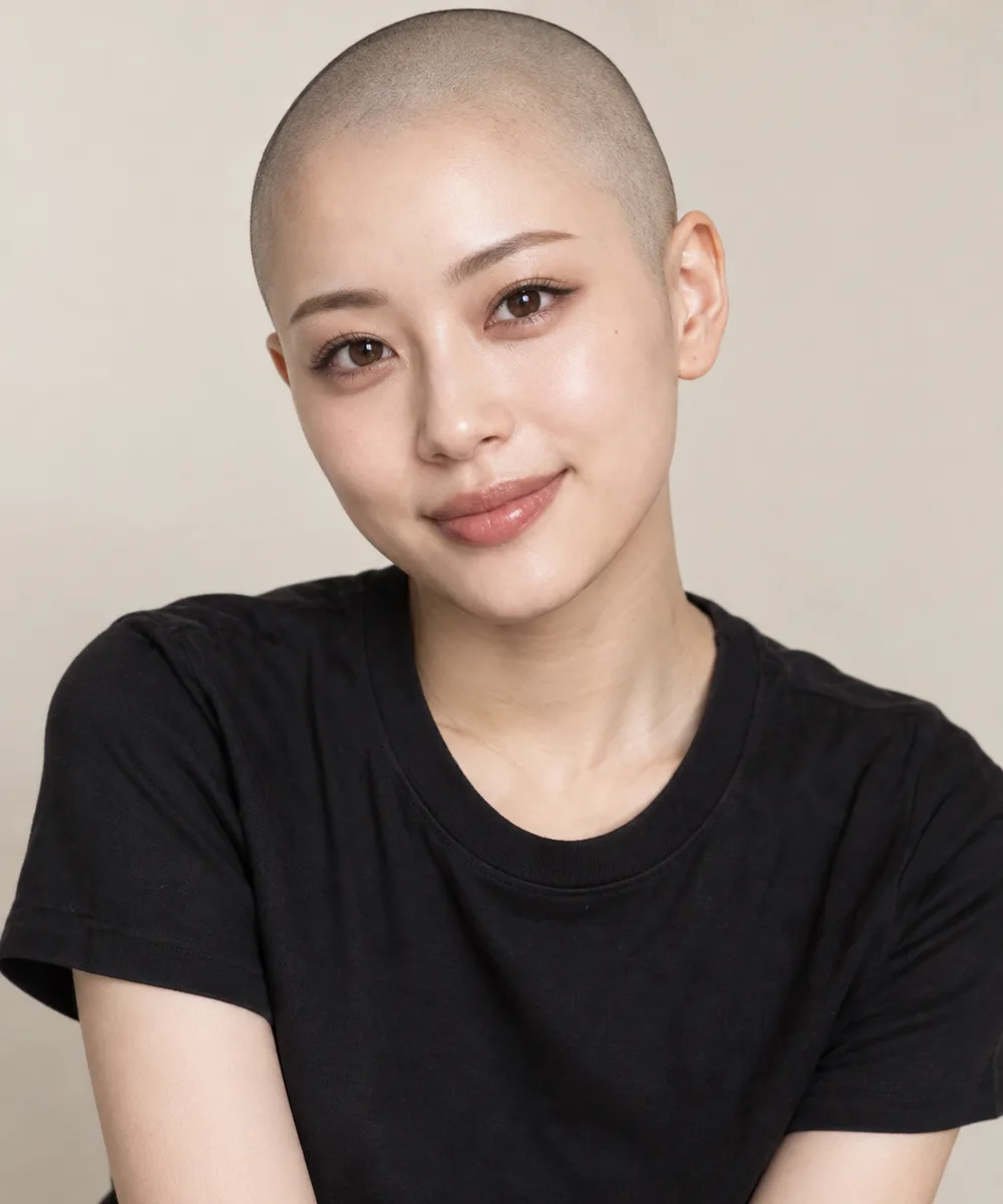 with a shaved head を足して生成した例（2枚目）