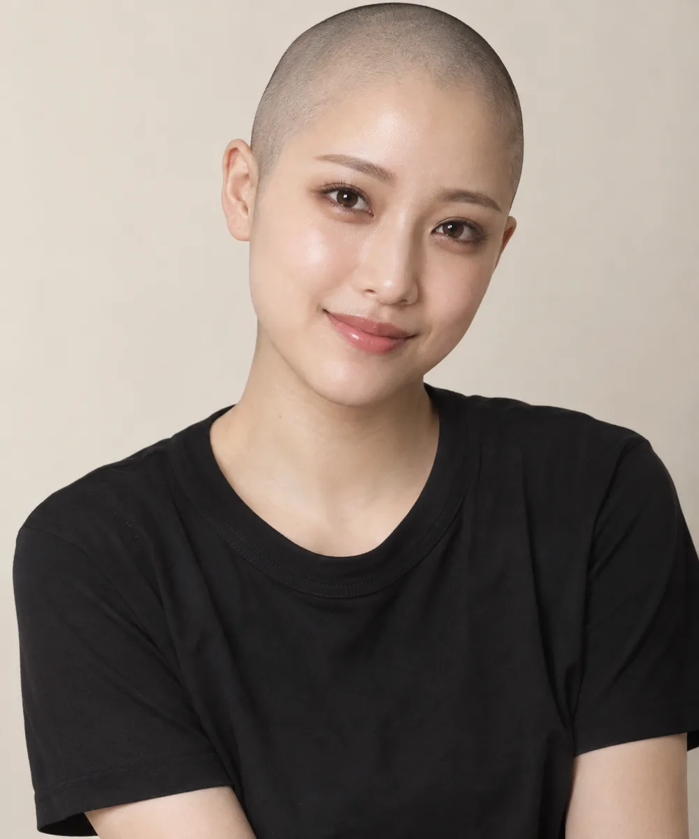 with a shaved head を足して生成した例（3枚目）