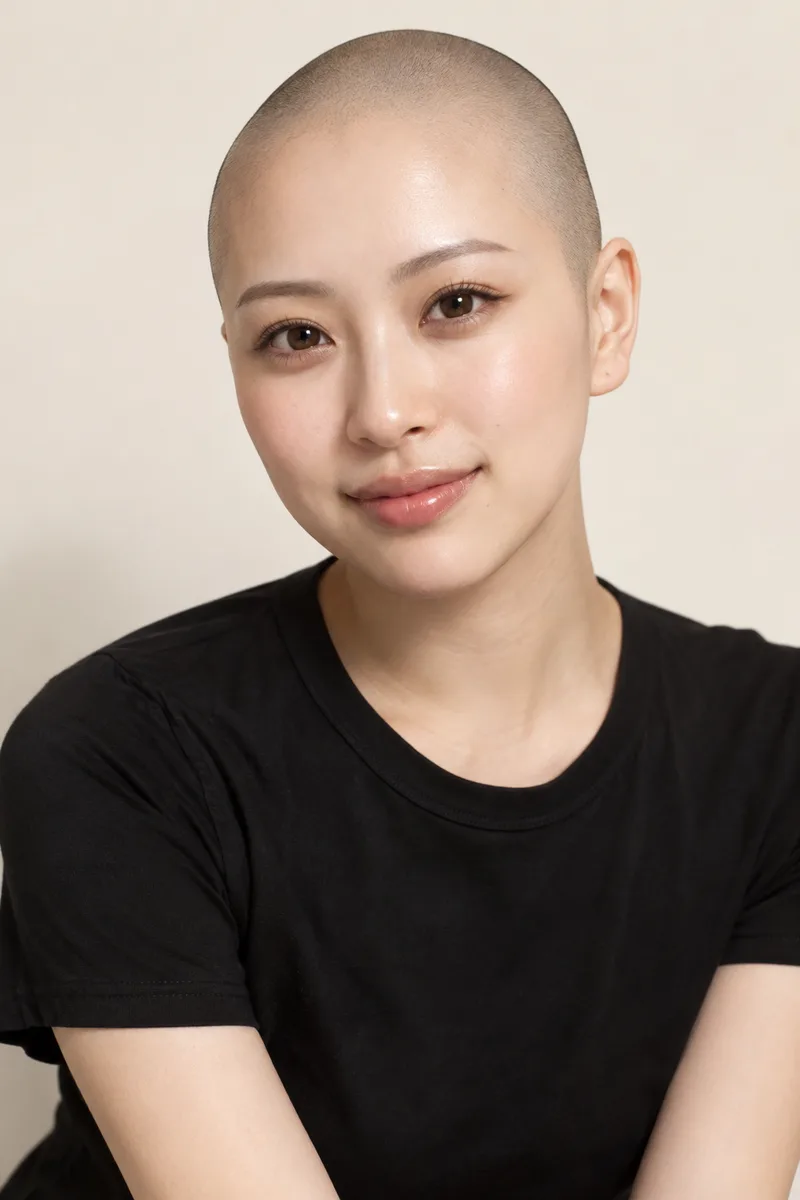 with a shaved head を足して生成した例（4枚目）