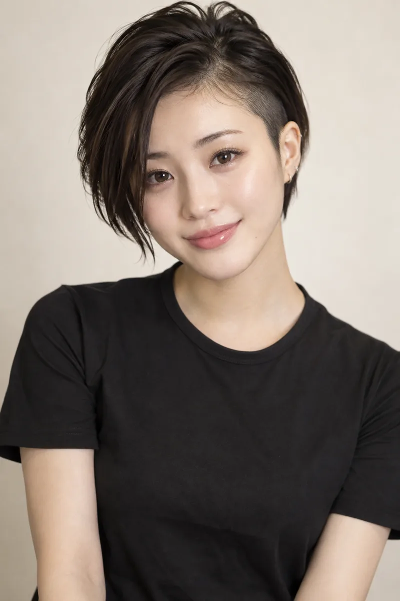 with an undercut hairstyle を足して生成した例（2枚目）