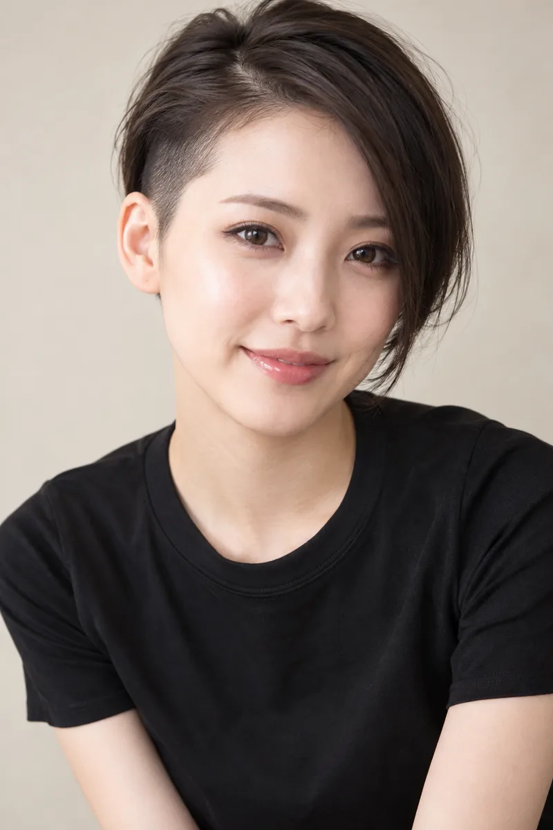 with an undercut hairstyle を足して生成した例（3枚目）
