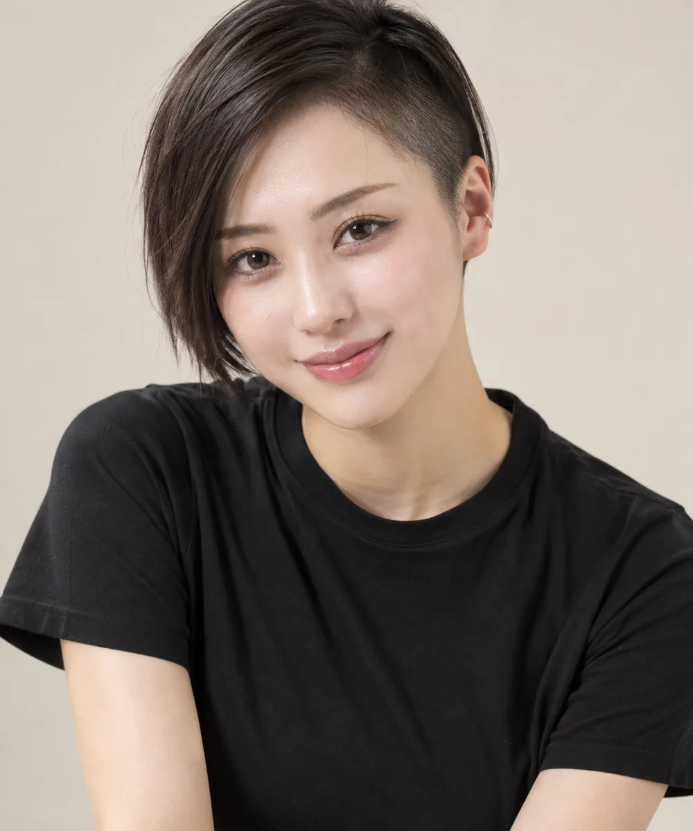 with an undercut hairstyle を足して生成した例（4枚目）
