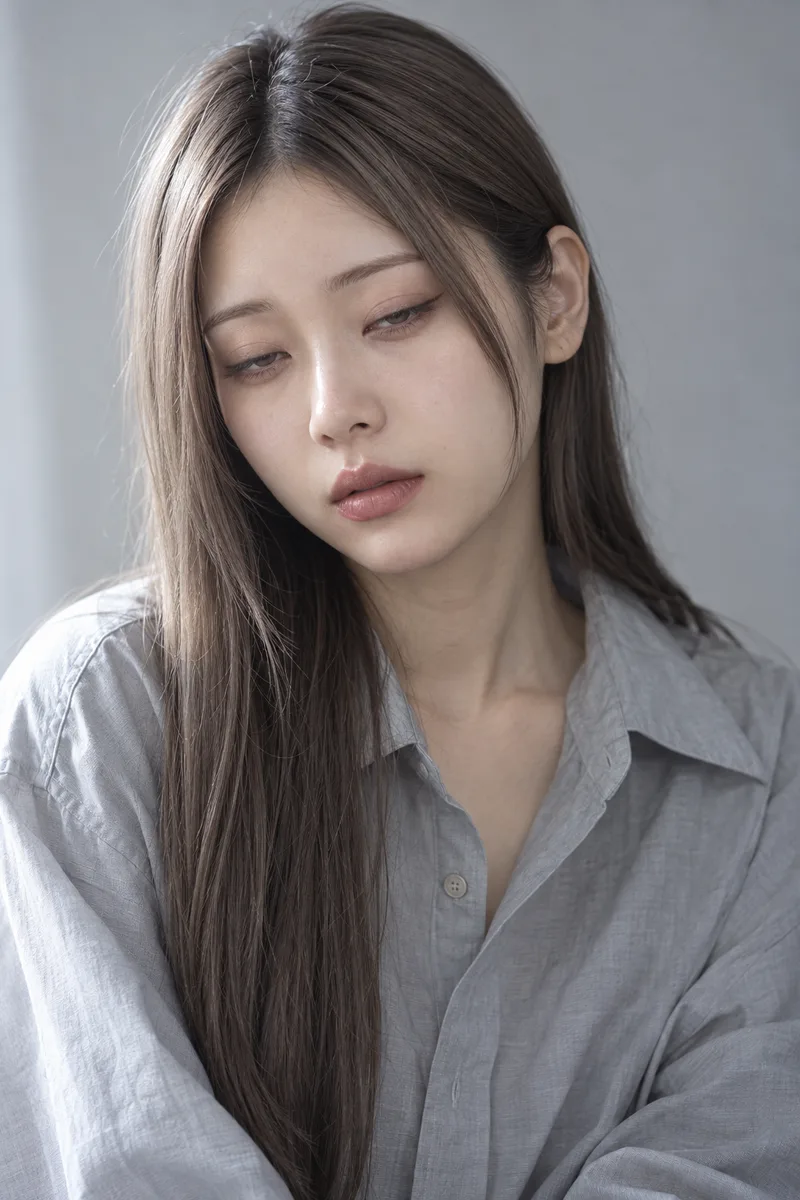 sleepy, heavy drooping eyelids barely open, drowsy unfocused eyes, about to nod offで生成した例（2枚目）