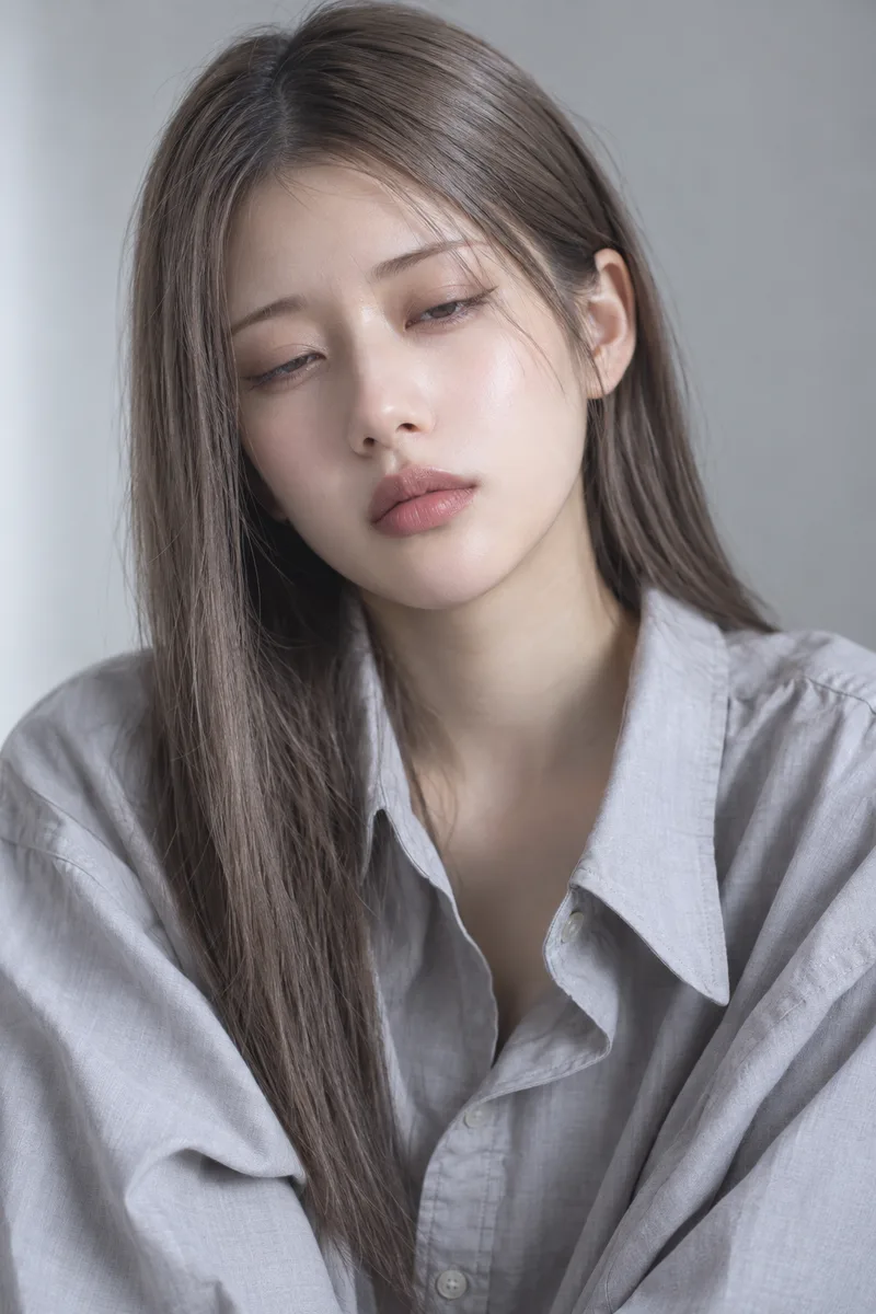 sleepy, heavy drooping eyelids barely open, drowsy unfocused eyes, about to nod offで生成した例（3枚目）