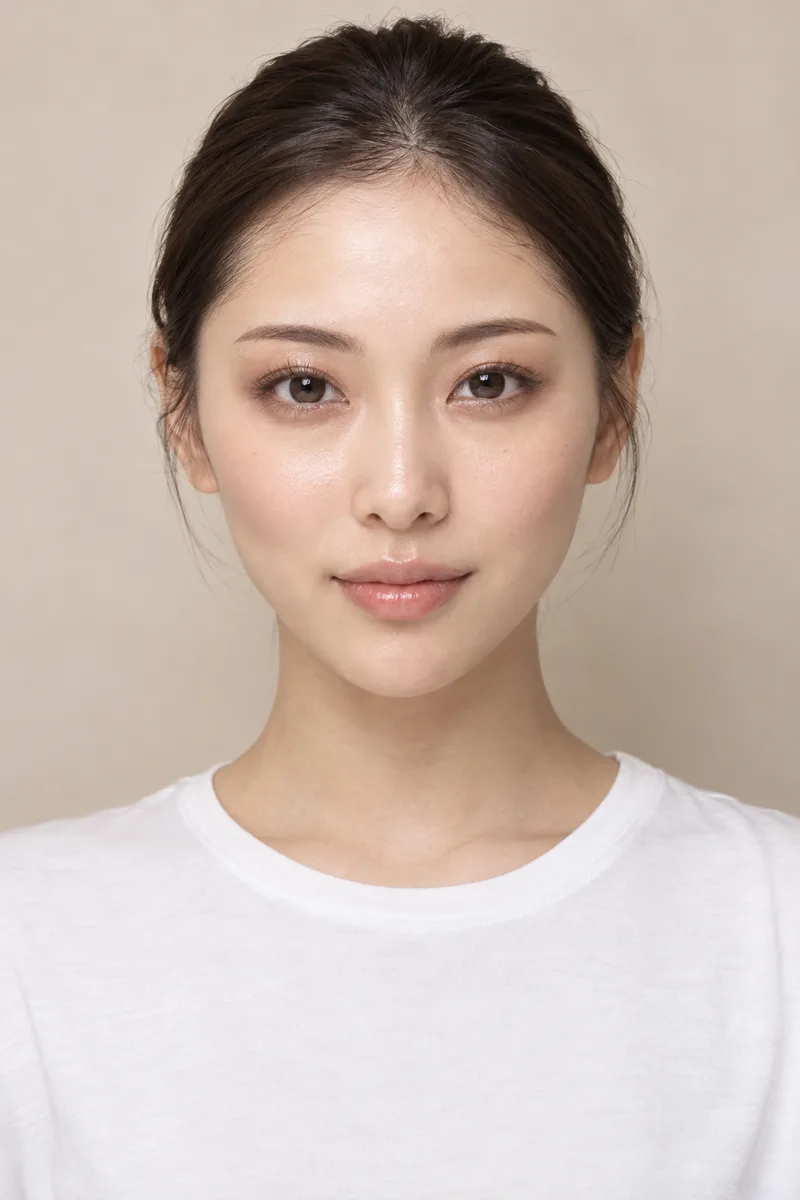 diamond-shaped face, high wide prominent cheekbones as the widest part of the face, narrow forehead and narrow pointed chinで生成した例（2枚目）