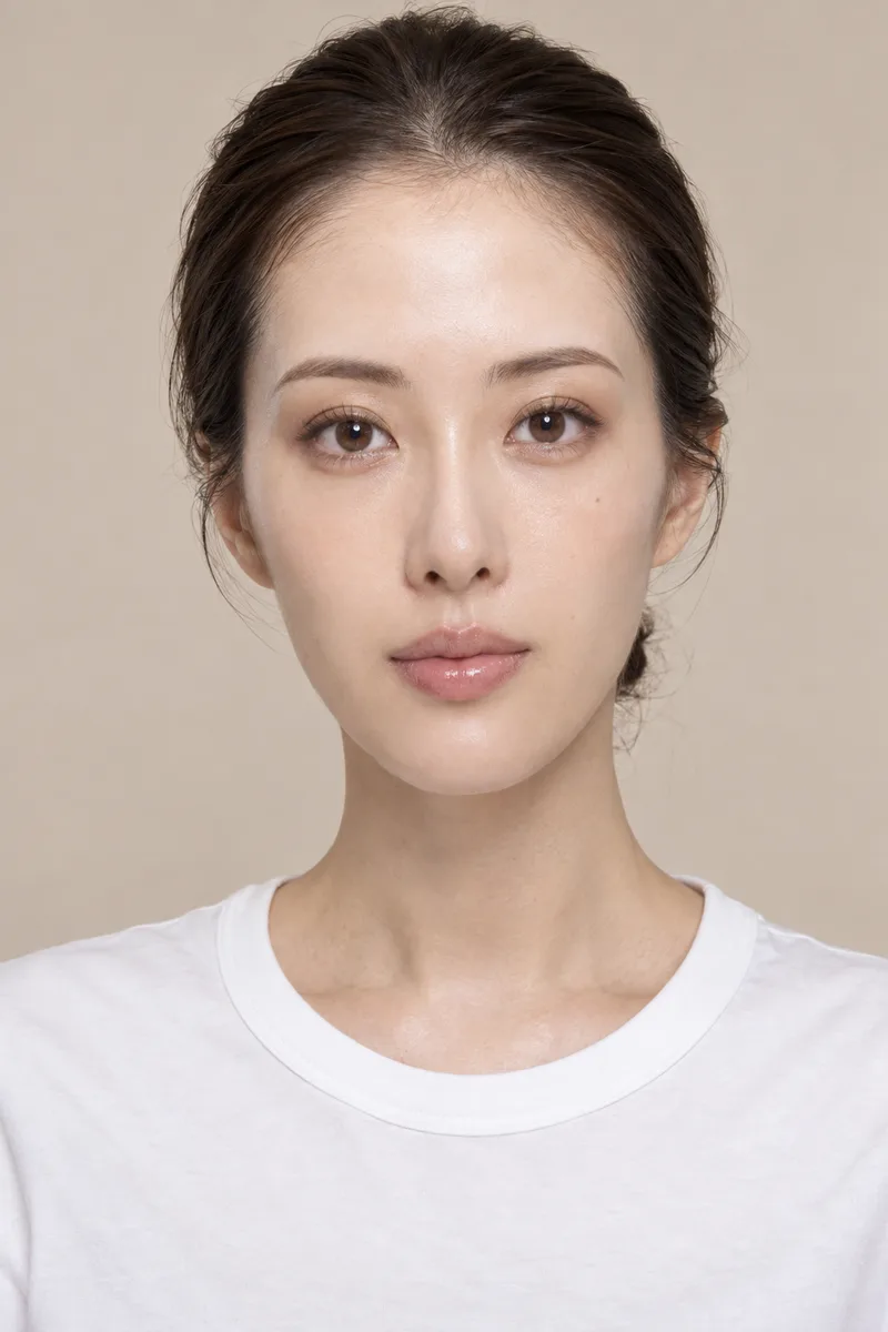 long face shape, face noticeably longer than it is wide, tall forehead and long lower face with a long chinで生成した例（2枚目）