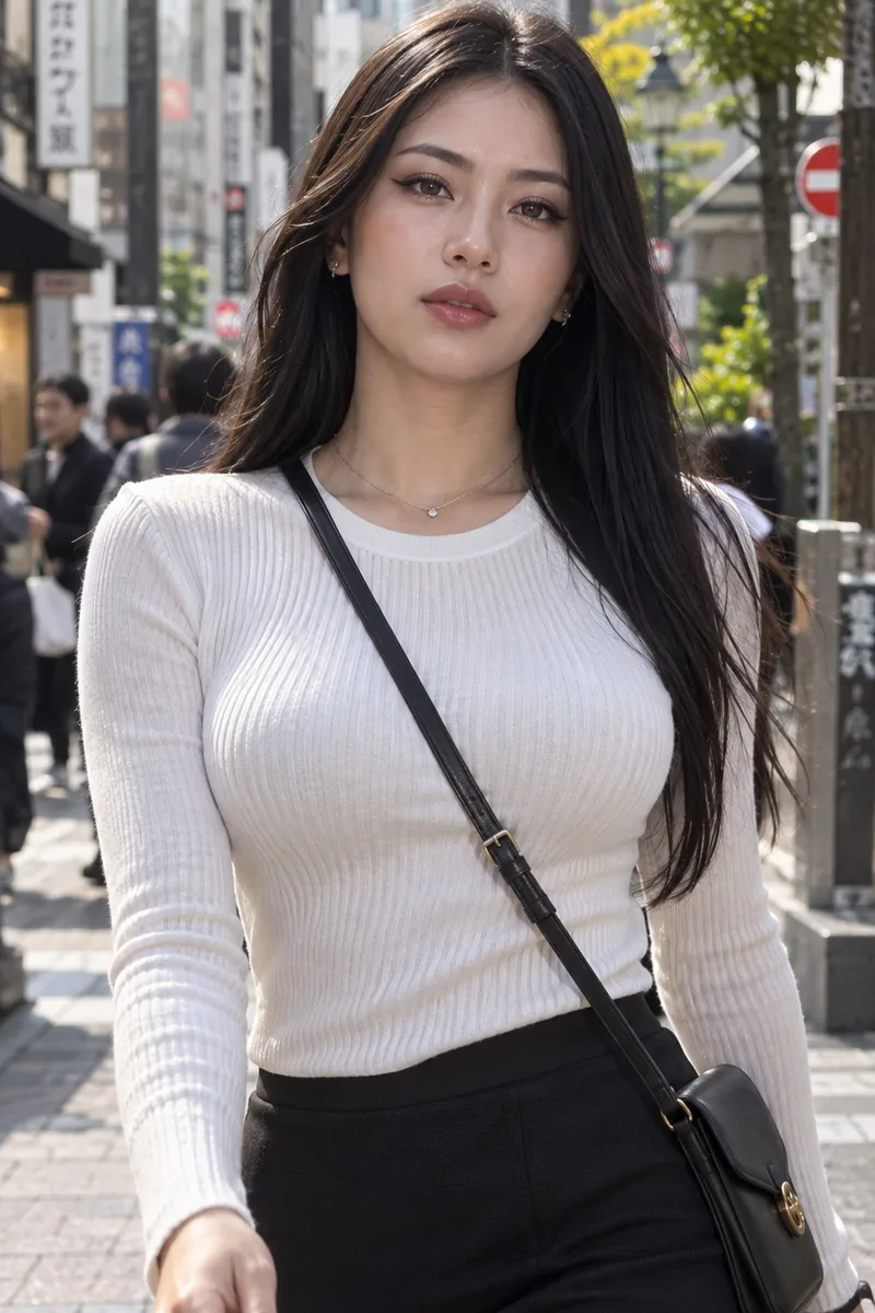 歩いてくるところを写したパイスラ（1枚目）