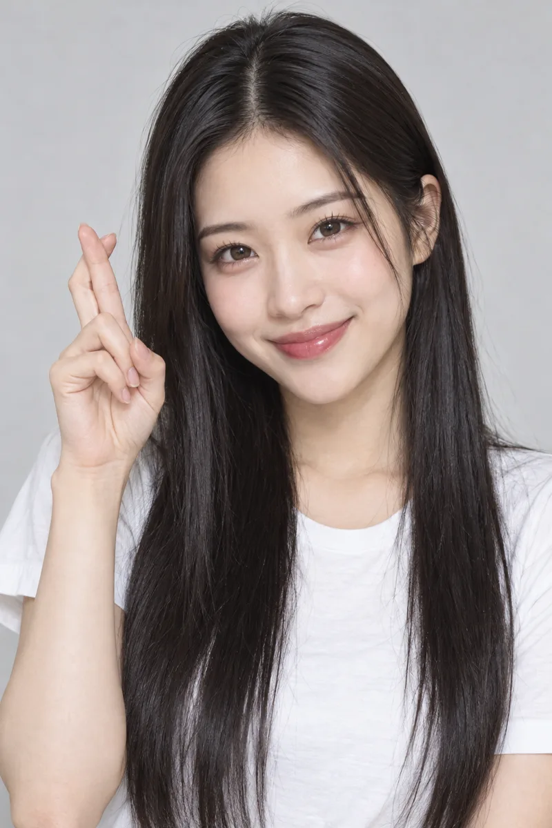 人差し指と中指を交差させた例（4枚目）