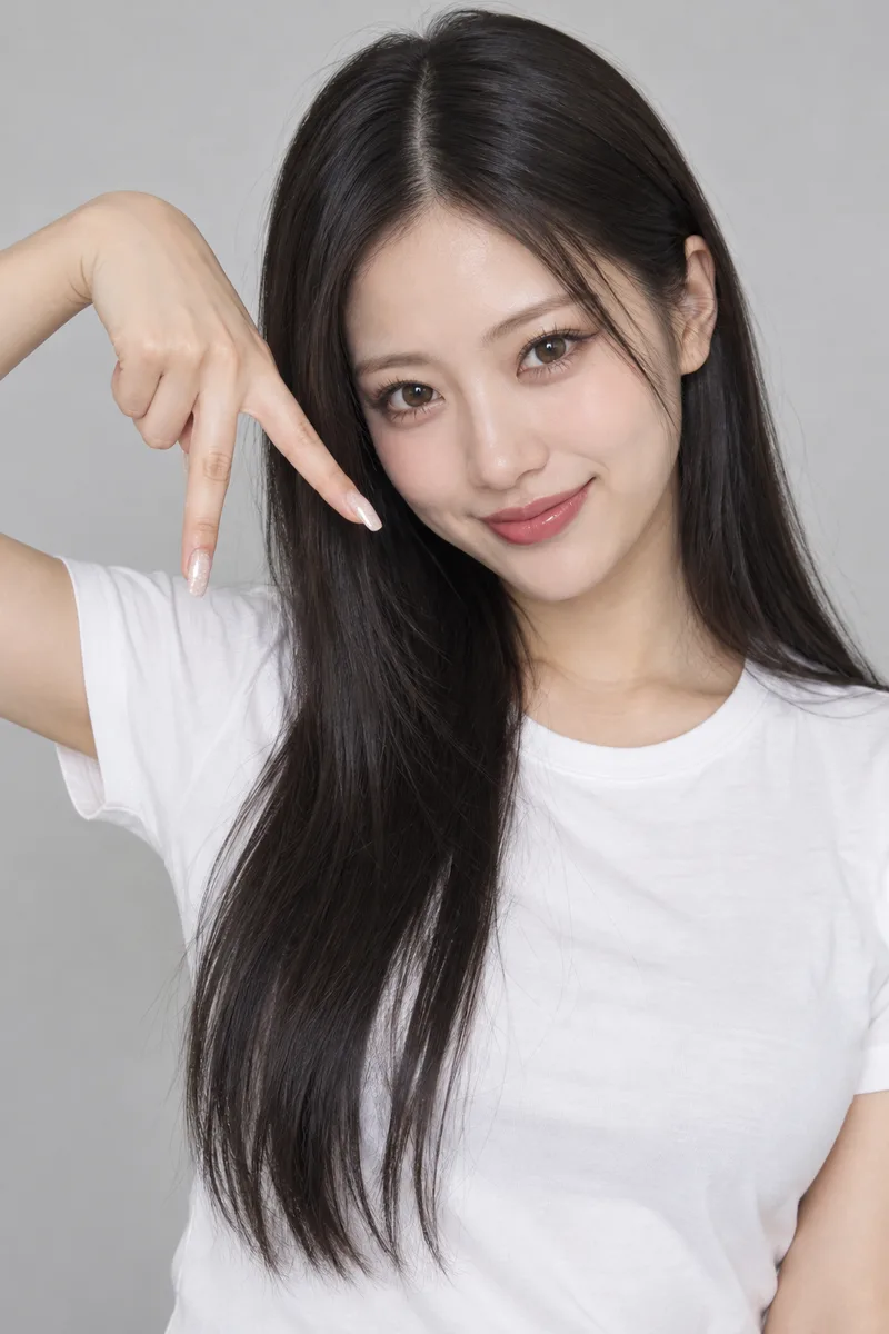 making an upside-down gyaru peace signで生成した例（2枚目）