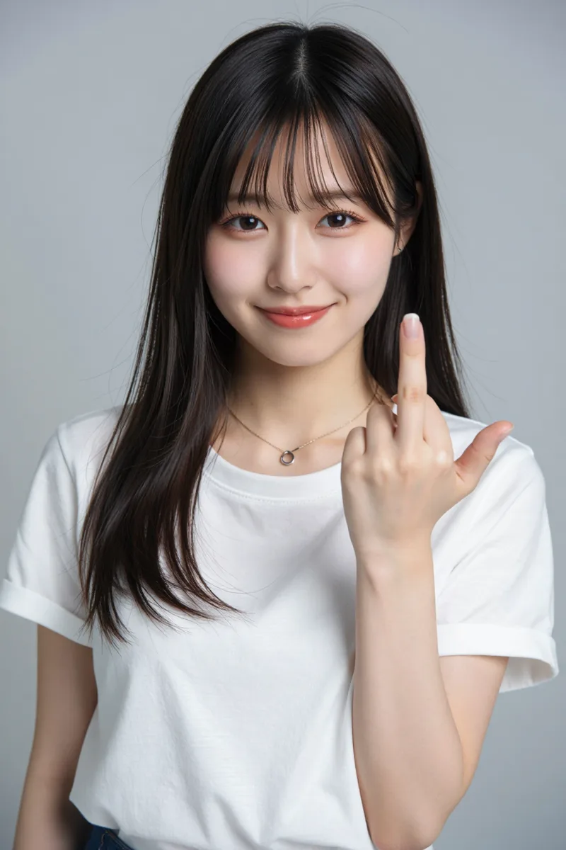 親指を折ると書き足した中指の例（ComfyUI・2回目）（1枚目）
