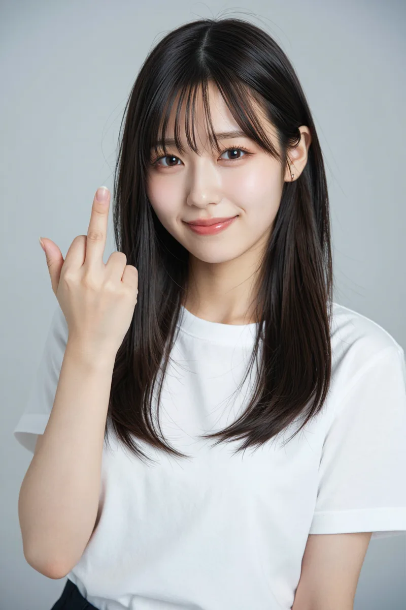 giving the middle fingerをComfyUIで生成した例（3枚目）