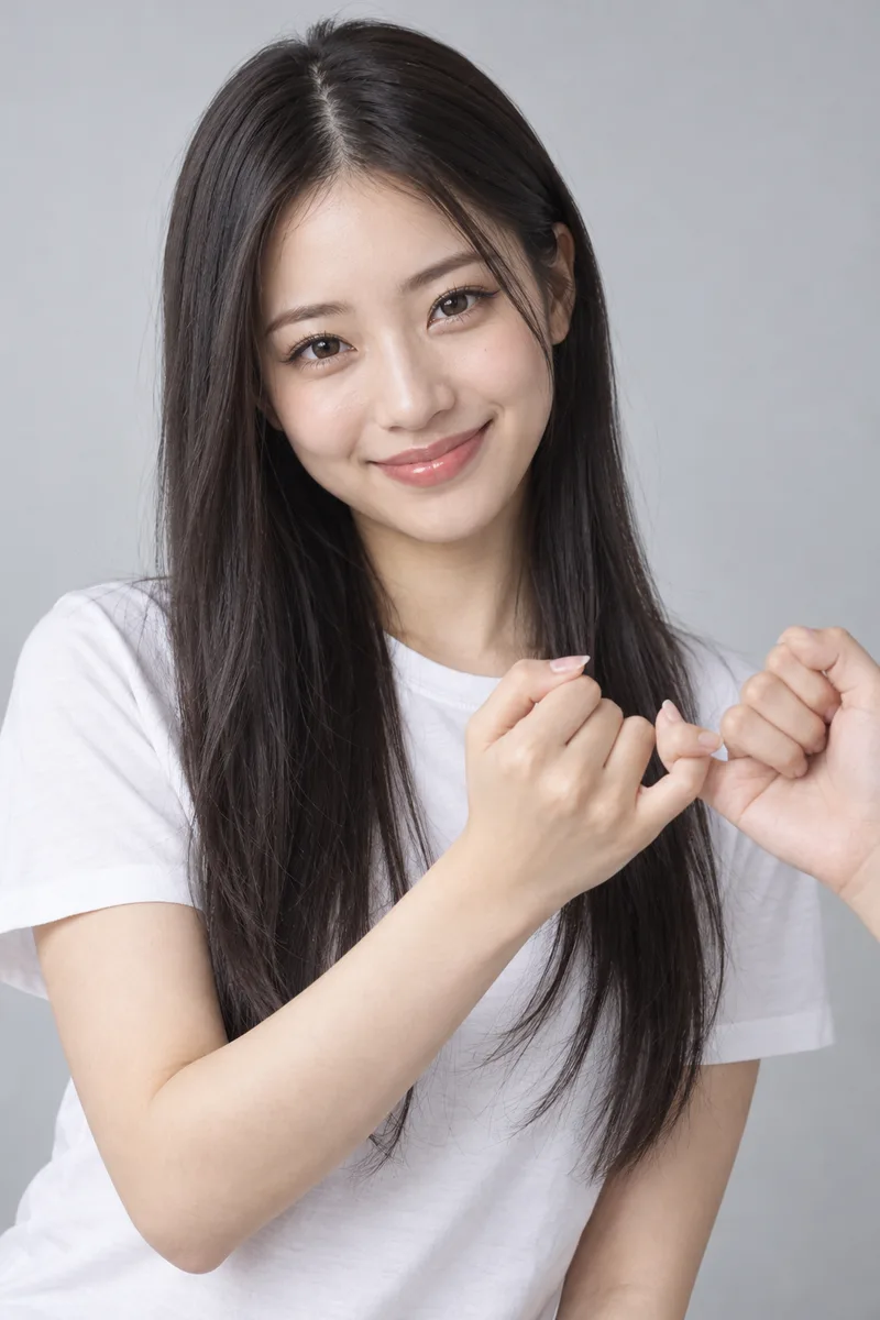 友だちと小指を引っかけると書いた指切りの例（2回目）（1枚目）