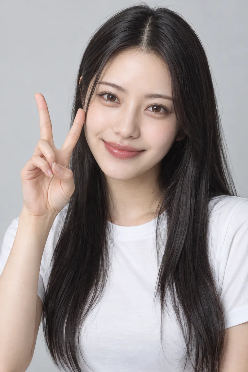 指で2を示した例（2枚目）