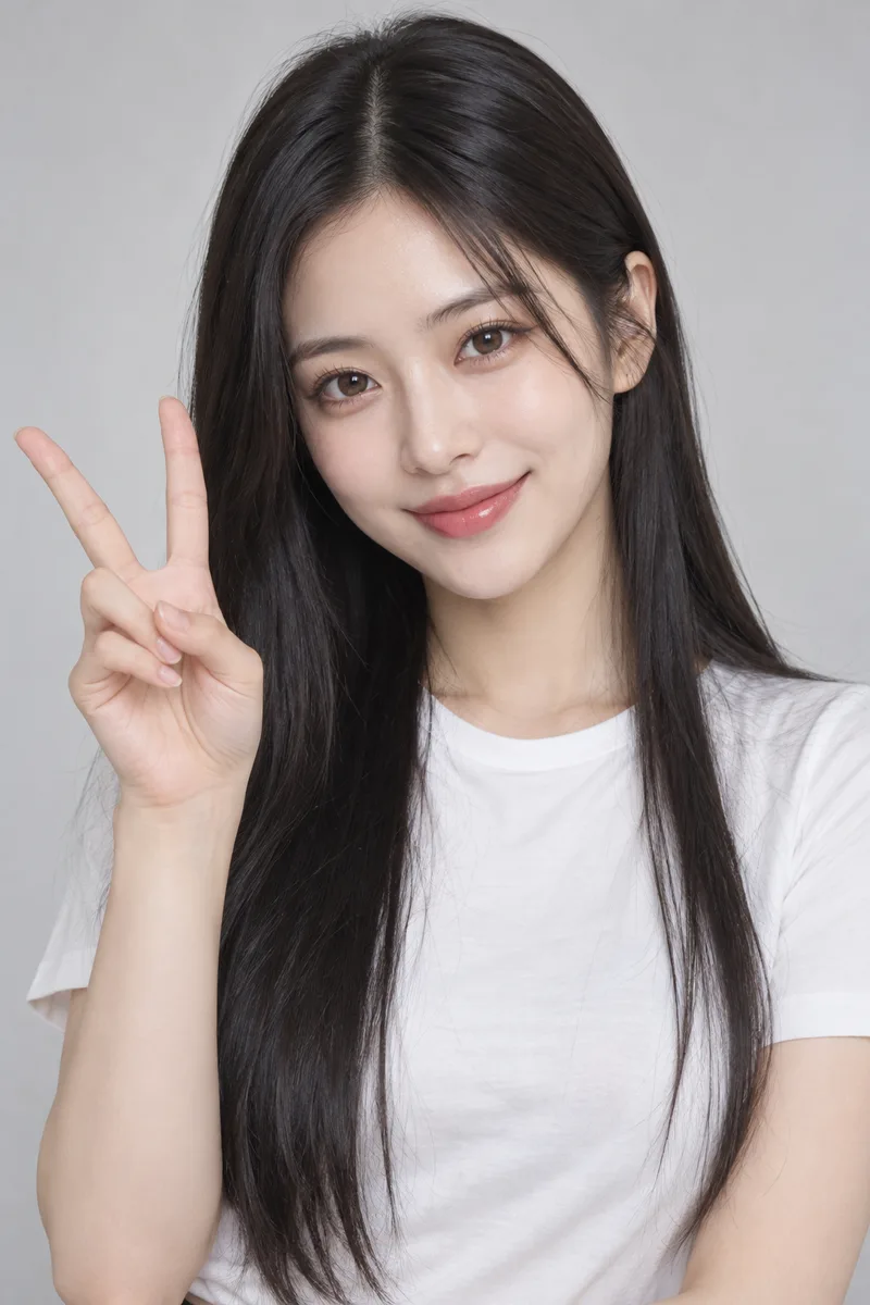 指で2を示した例（4枚目）