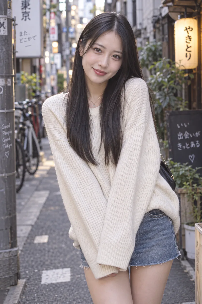 shot on an 85mm portrait lensで生成した例（1枚目）