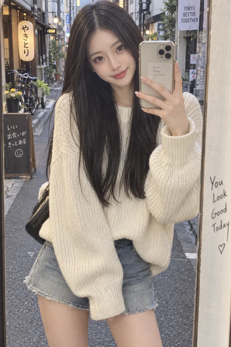 mirror selfieで生成した例（4枚目）