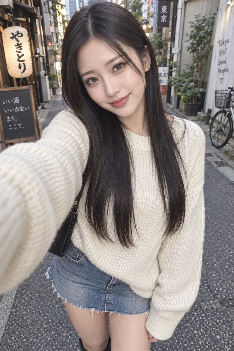 腕を伸ばした自撮りの例（3枚目）