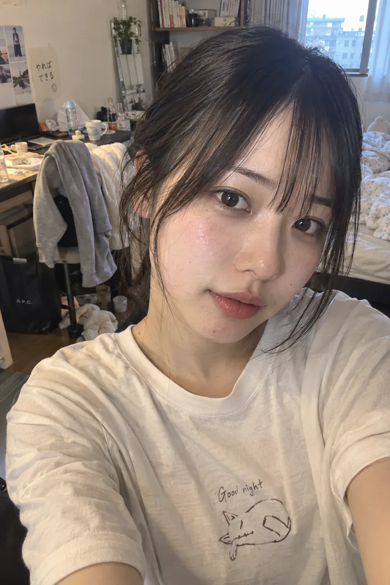 後れ毛を足した例（2枚目）