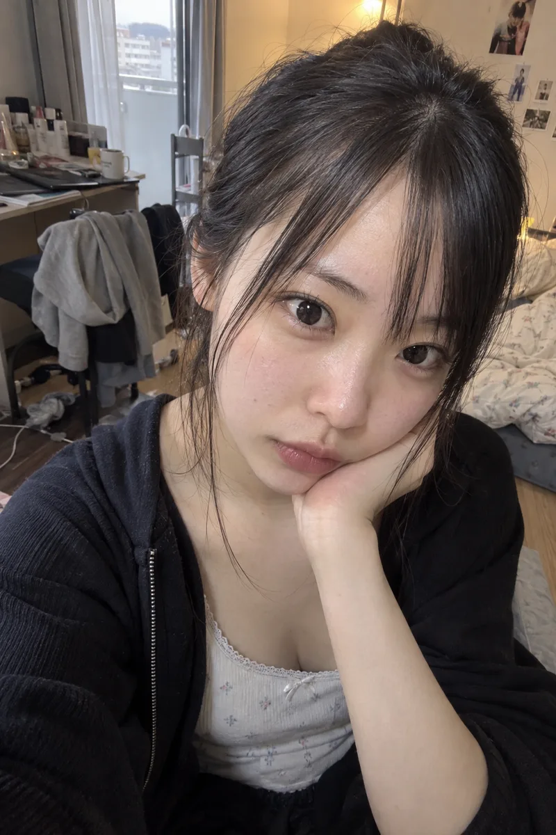 後れ毛を足した例（4枚目）