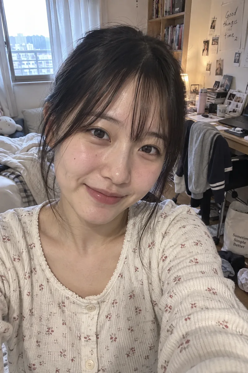 自然な笑顔を足した例（1枚目）