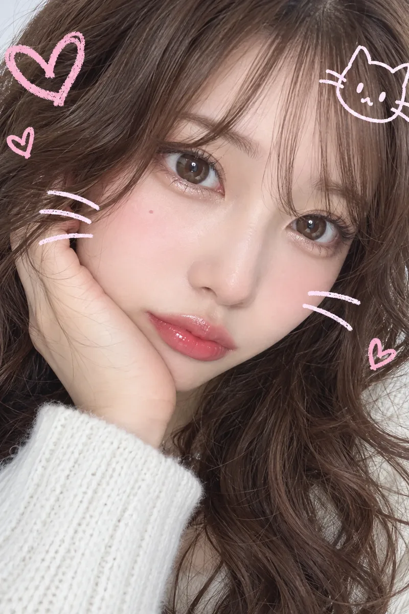 顔のアップのプリクラの例（4枚目）