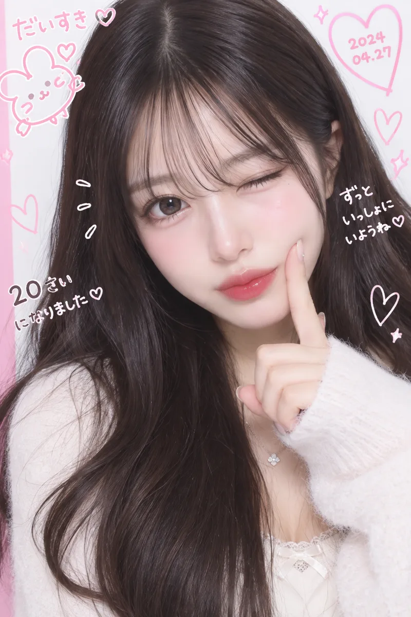 韓国アイドル風のプリクラの例（4枚目）