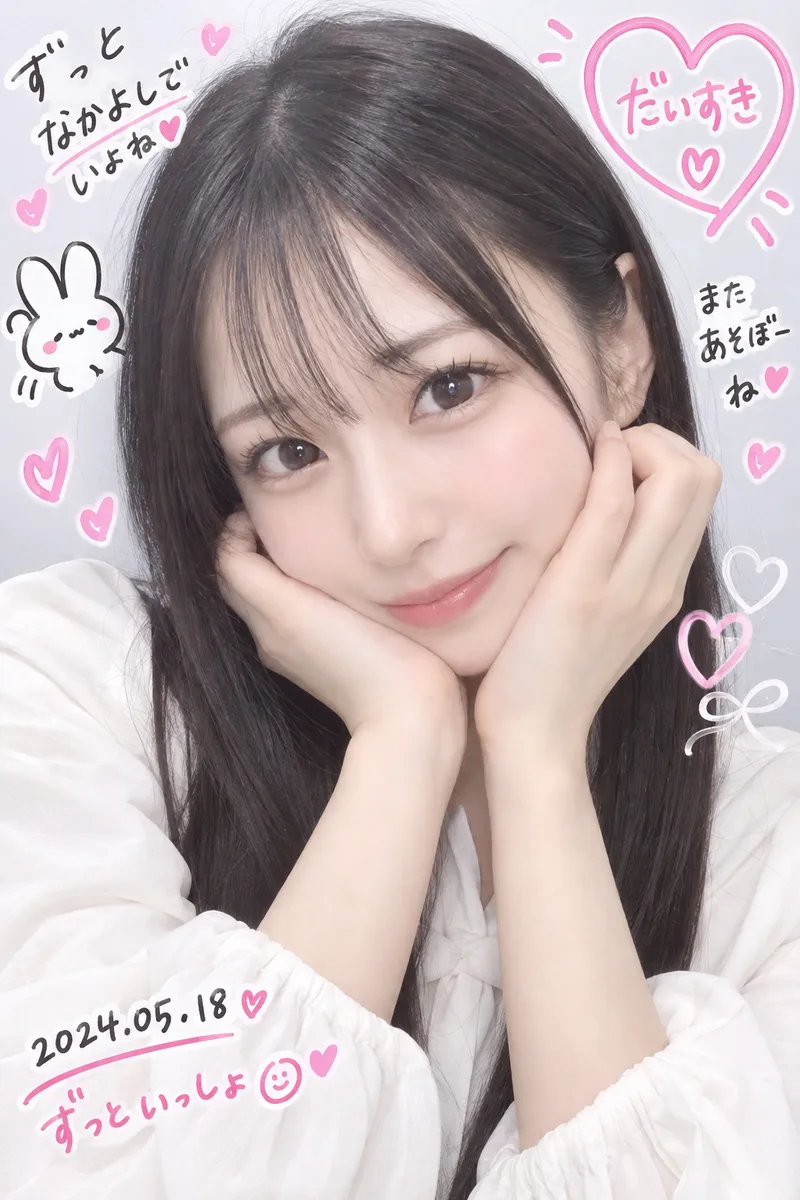 清楚系のプリクラの例（3枚目）