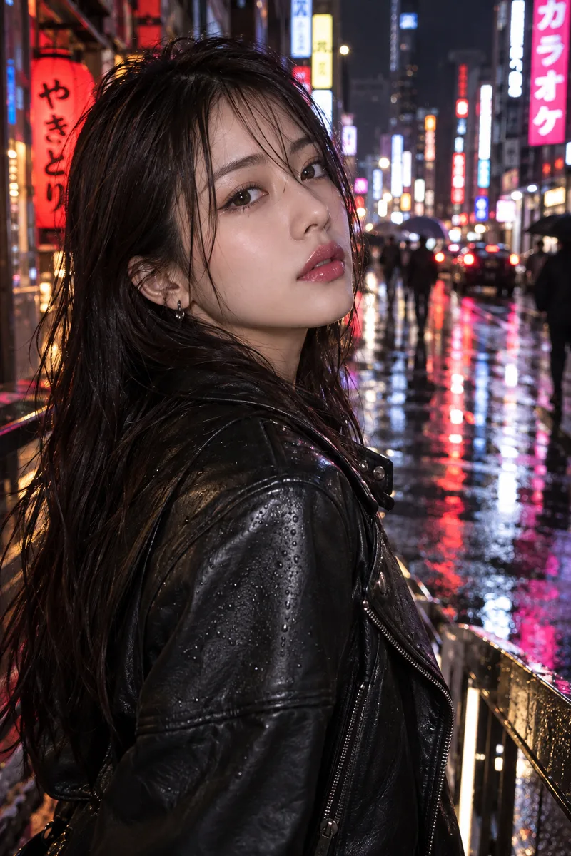雰囲気の言葉だけのネオンの夜の例（1枚目）