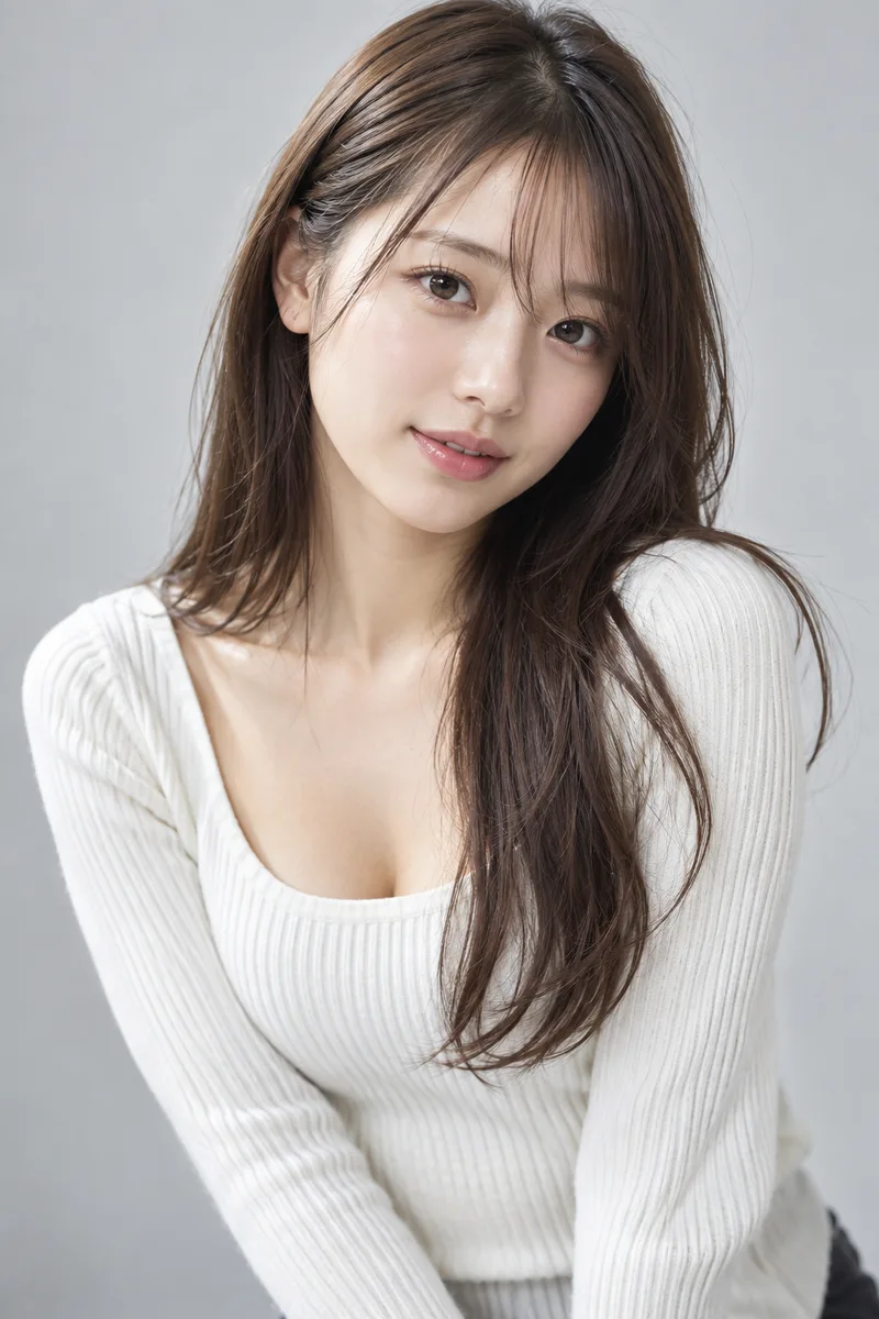 ChatGPTでベース:スタジオのビューティーポートレートの例(3枚目)