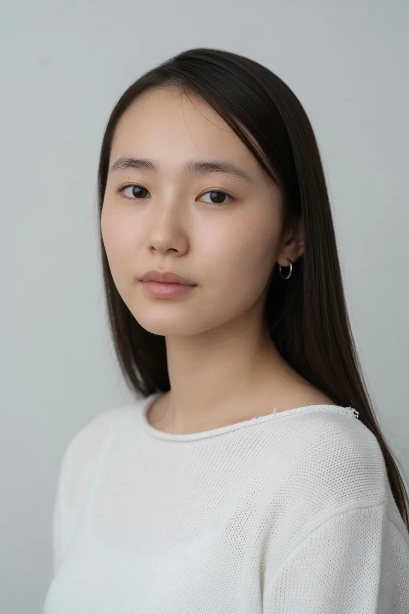 Grokでベースに足した言葉:fresh bare skin with visible natural texture, natural unpainted lips, natural untouched eyebrowsの例(2枚目)