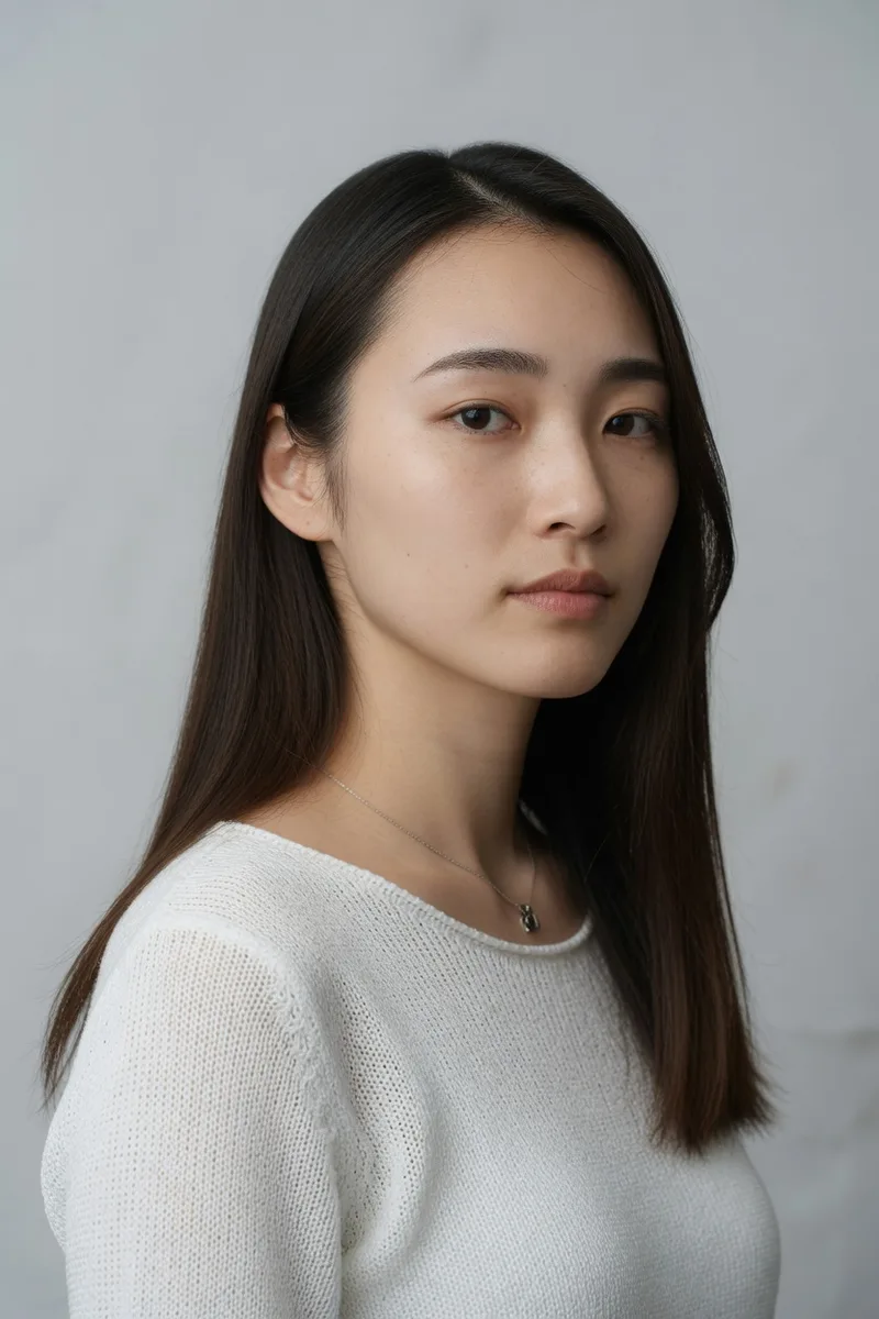 Grokでベースに足した言葉:fresh bare skin with visible natural texture, natural unpainted lips, natural untouched eyebrowsの例(3枚目)