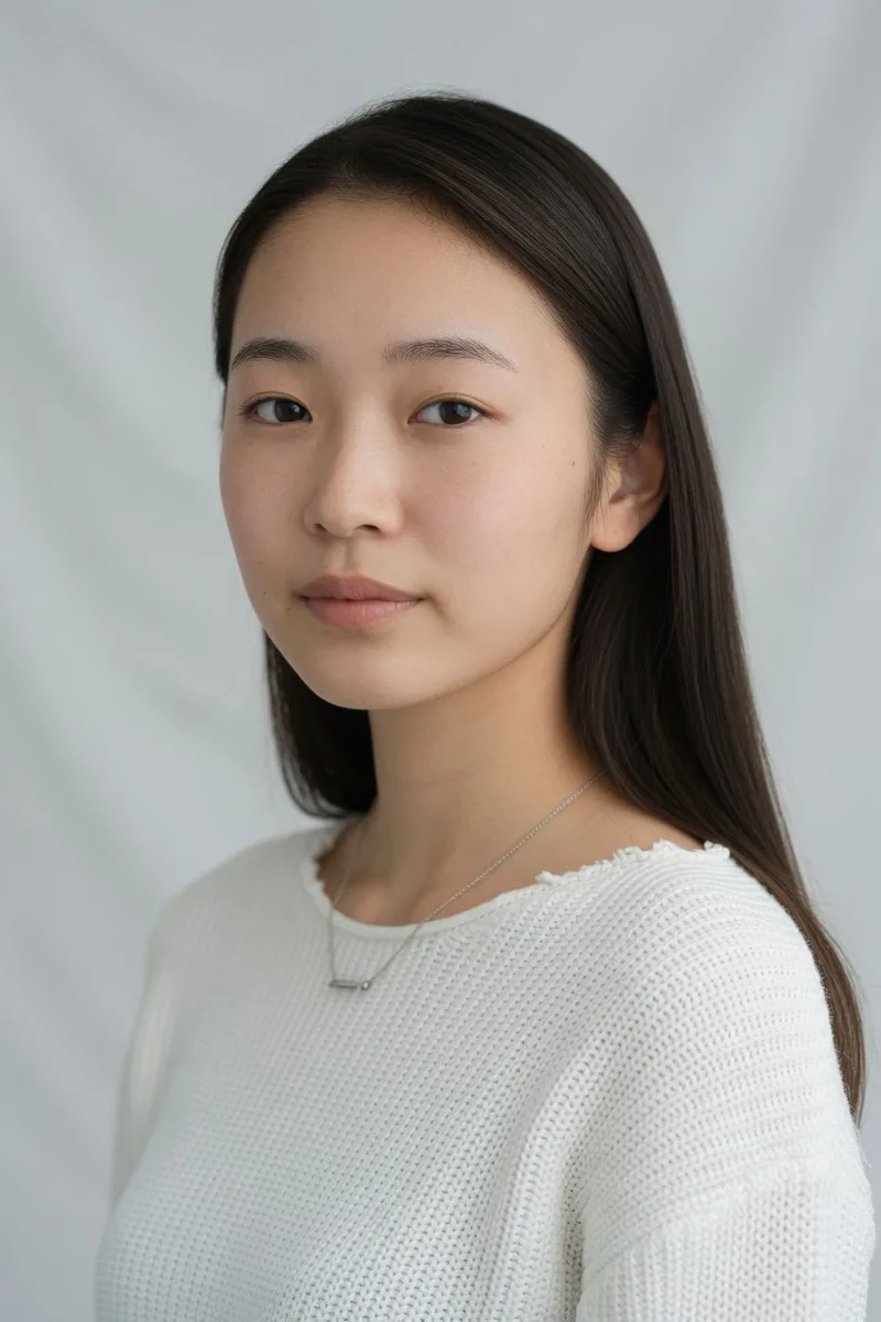 Grokでベースに足した言葉:fresh bare skin with visible natural texture, natural unpainted lips, natural untouched eyebrowsの例(4枚目)