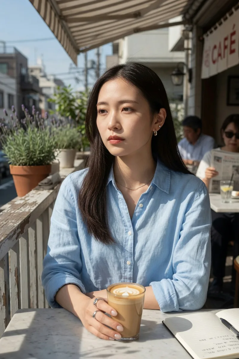 Grokでベースに足した言葉:serious expression, closed lipsの例(3枚目)