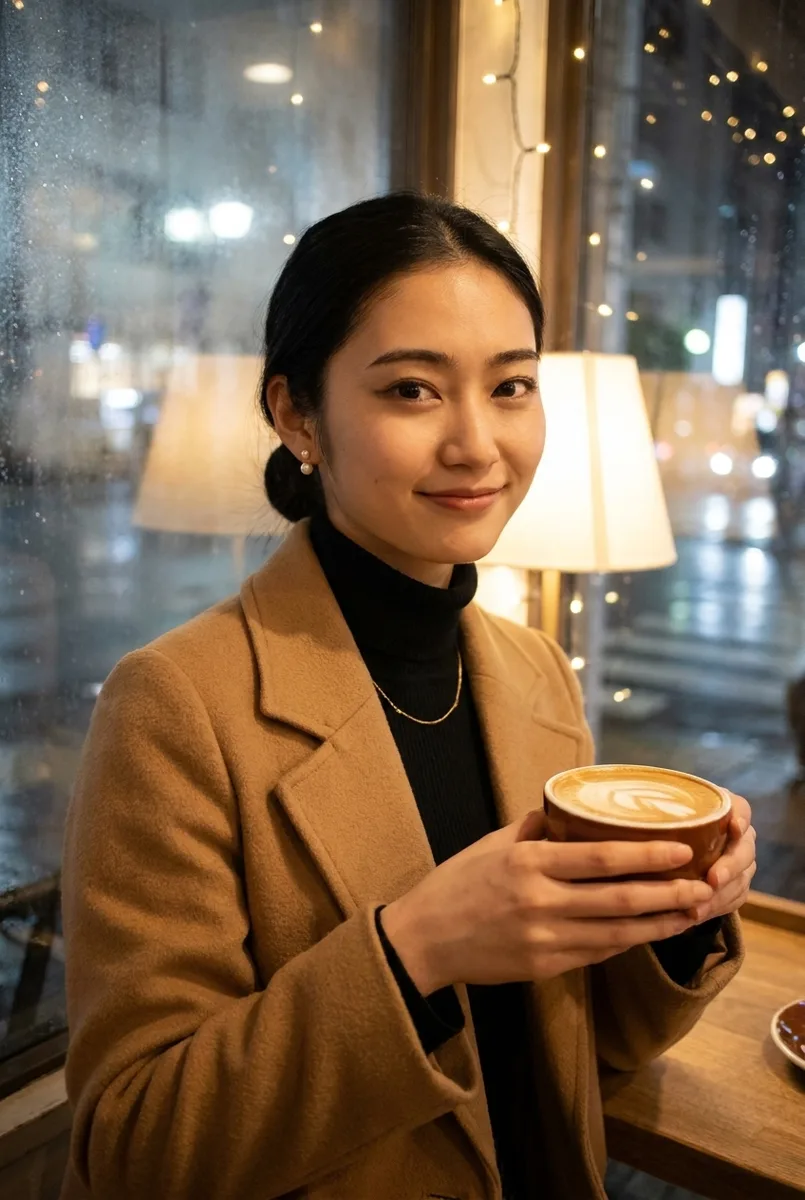 Nano Banana Proの作例（1枚目）：顔を保つ指示を書かなかった：Use the woman in the reference image. She is wearing …