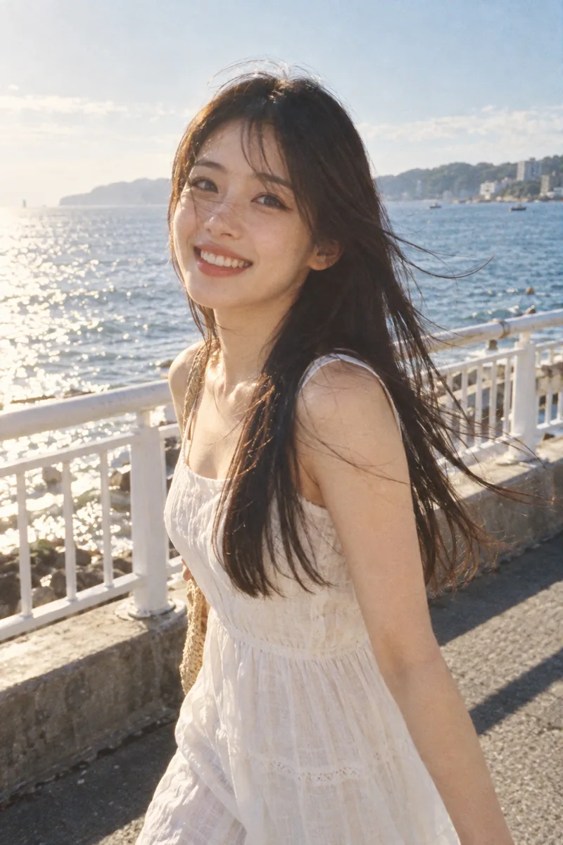 ChatGPTの作例（3枚目）：ベースに足したキーワード：Shot on a cheap disposable camera.