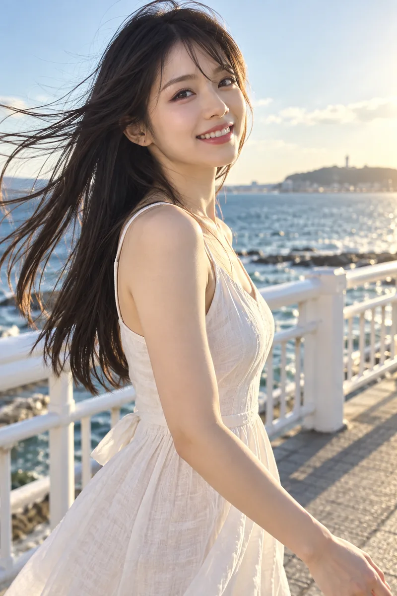 ChatGPTの作例（4枚目）：コツ1の文章のうち、撮り方の部分を差し替えた：it is a low-angle shot with a shallow depth of field (f/1.8)