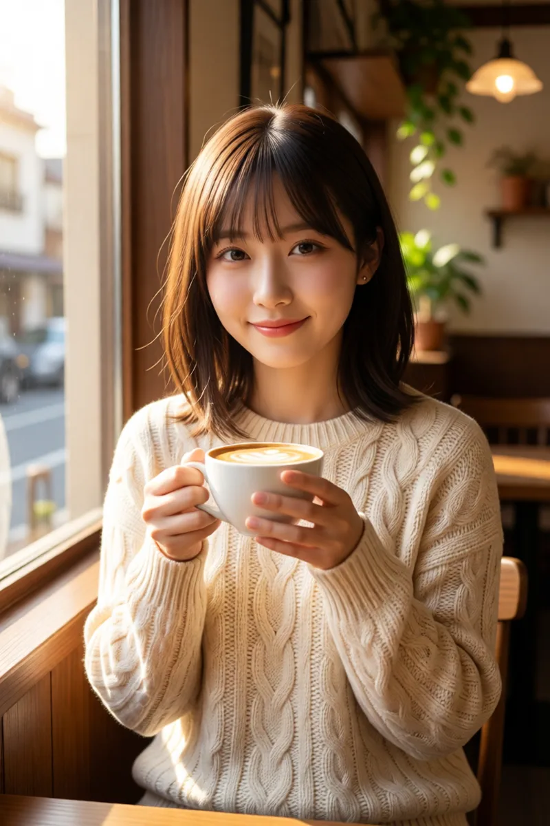 Qwen-Image-Edit-2511に元の1枚を渡してカフェで作った例（3枚目）