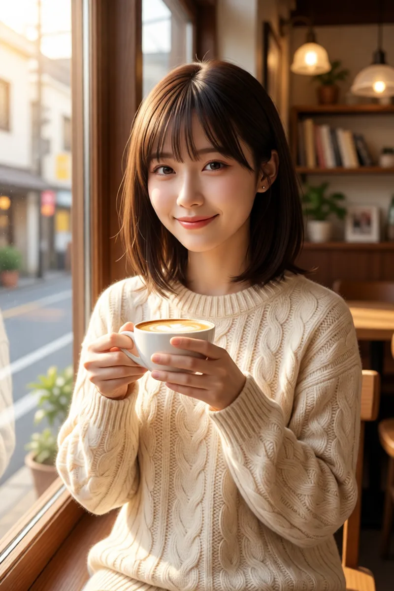 Qwen-Image-Edit-2511に元の1枚を渡してカフェで作った例（4枚目）
