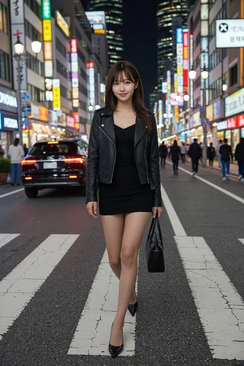 Soul IDで学習した人物をSoul 2.0の夜の渋谷で作った例（3枚目）