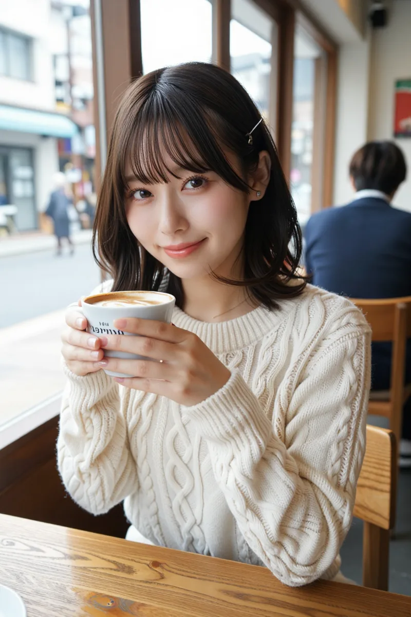 ComfyUIで説明文とシード値だけを使ってカフェで作った例（2枚目）