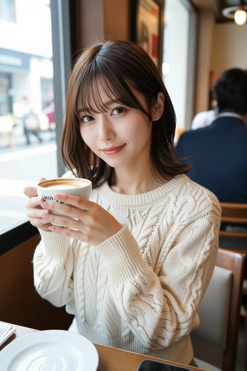 ComfyUIで説明文とシード値だけを使ってカフェで作った例（3枚目）